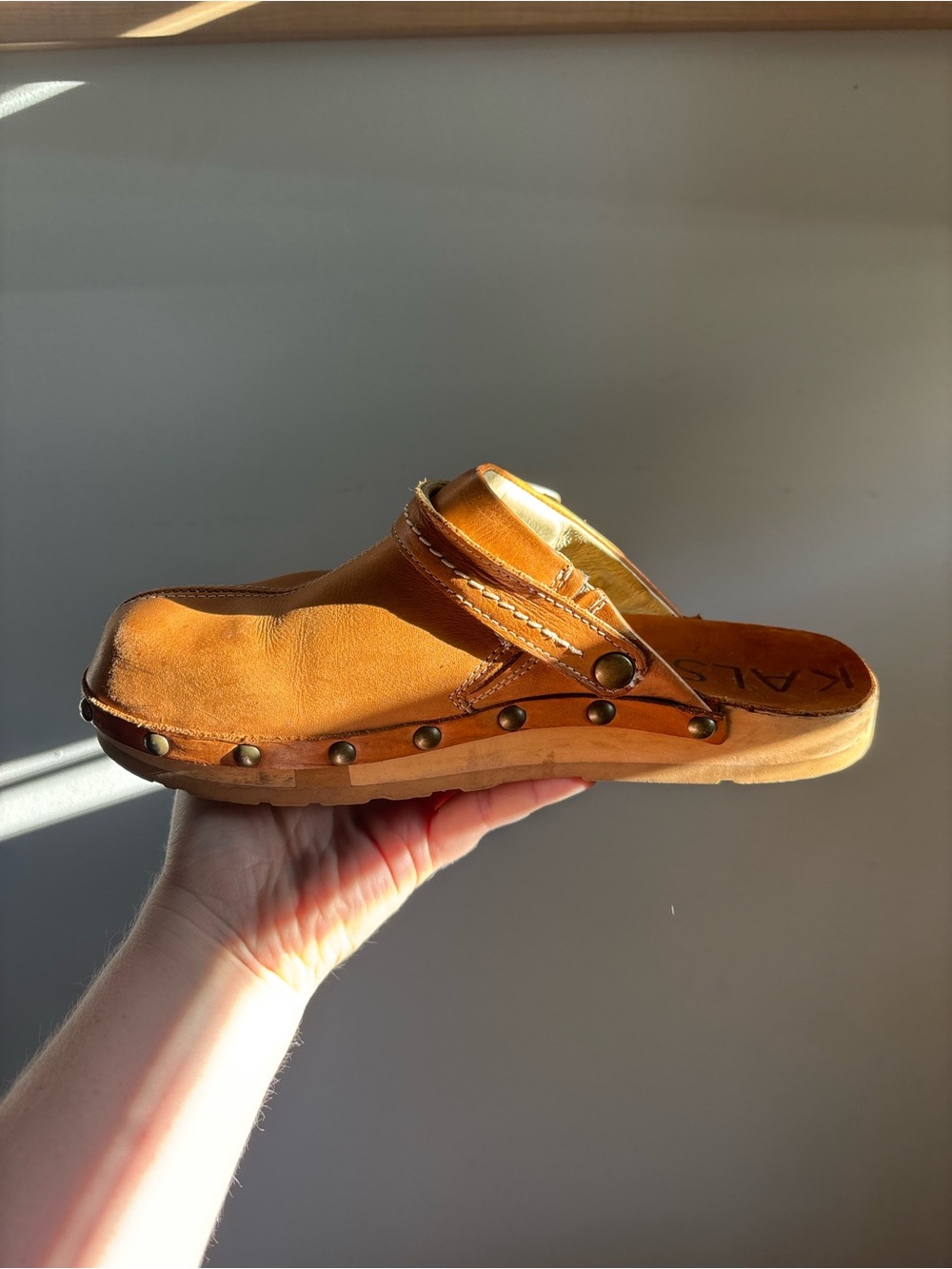 Kalso Leather Studded Clog Mule